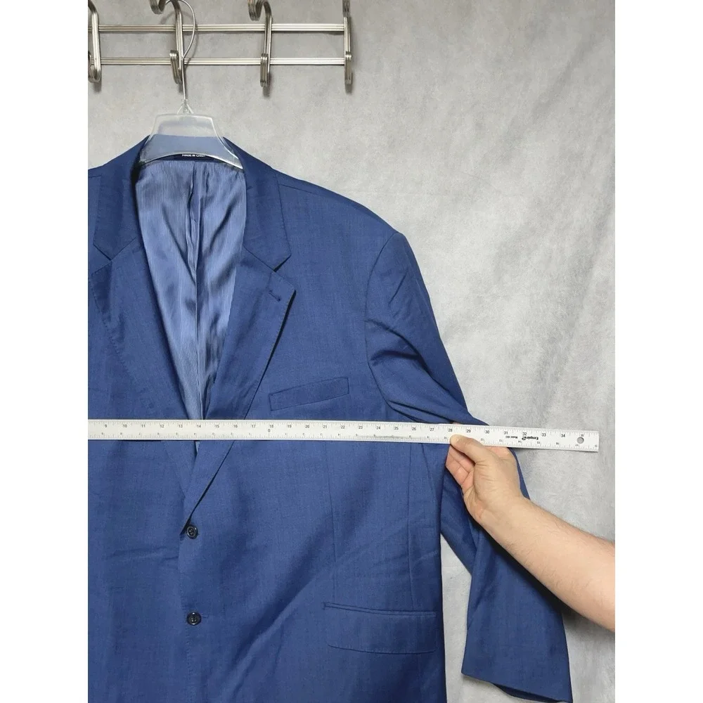 Paul Fredrick Suit Men 54L Blue 2B Classic Super 120 Wool Academia 44x33 P Luxe
